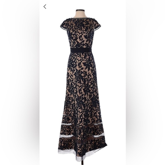 Tadashi Shoji Dresses & Skirts - Women’s Size 2 (Altered Length) - Tadashi Shoji Navy and Tan Formal Dress